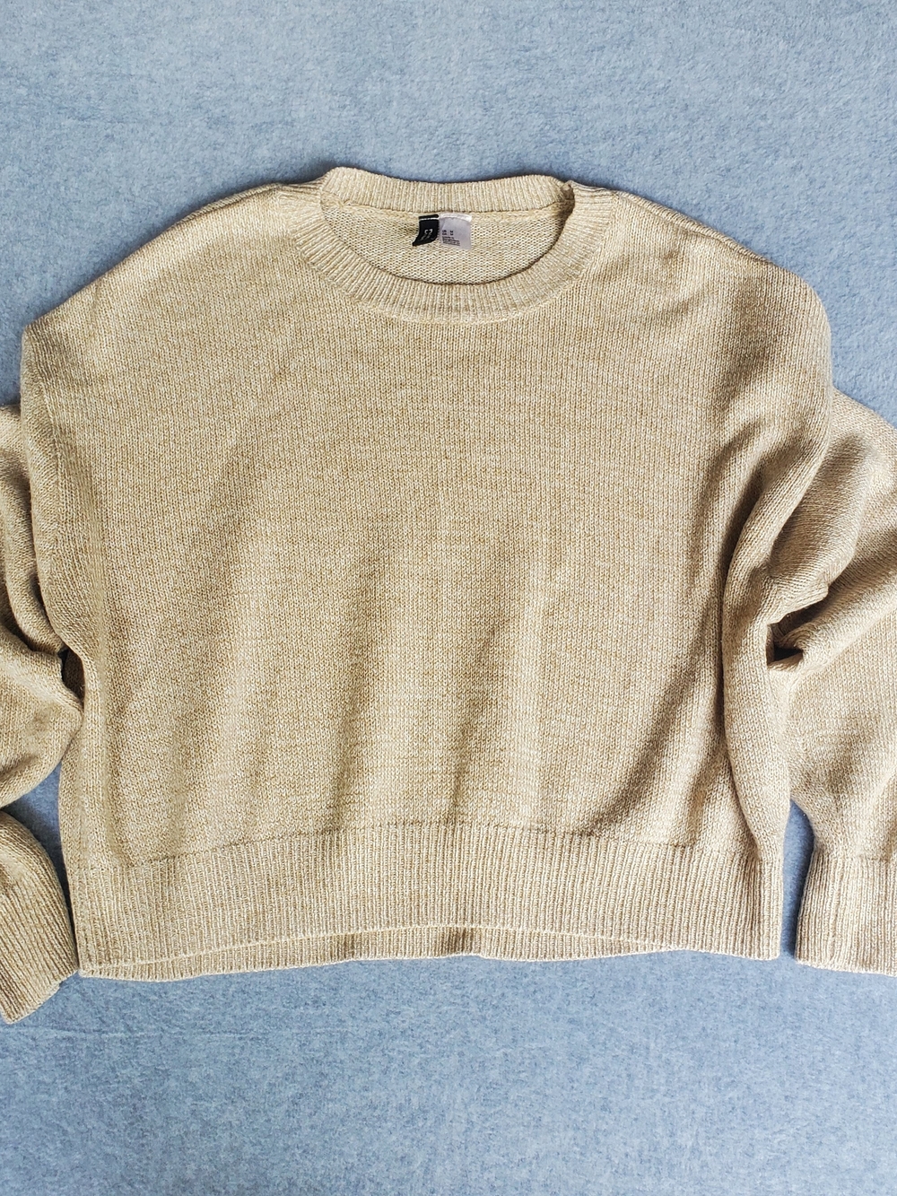 Divided Neutral Beige Crewneck Sweater